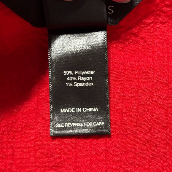 Ali Miles Red Crinkle Cardigan Jacket S 3/4 Sleeve Black Bone Look Buttons - Picture 8 of 12